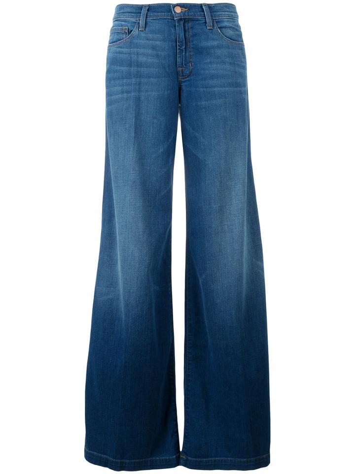 J Brand Wide Leg Jeans, Women's, Size: 28, Blue, Cotton/viscose/polyurethane