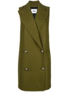 Msgm Double Breasted Sleeveless Coat - Green