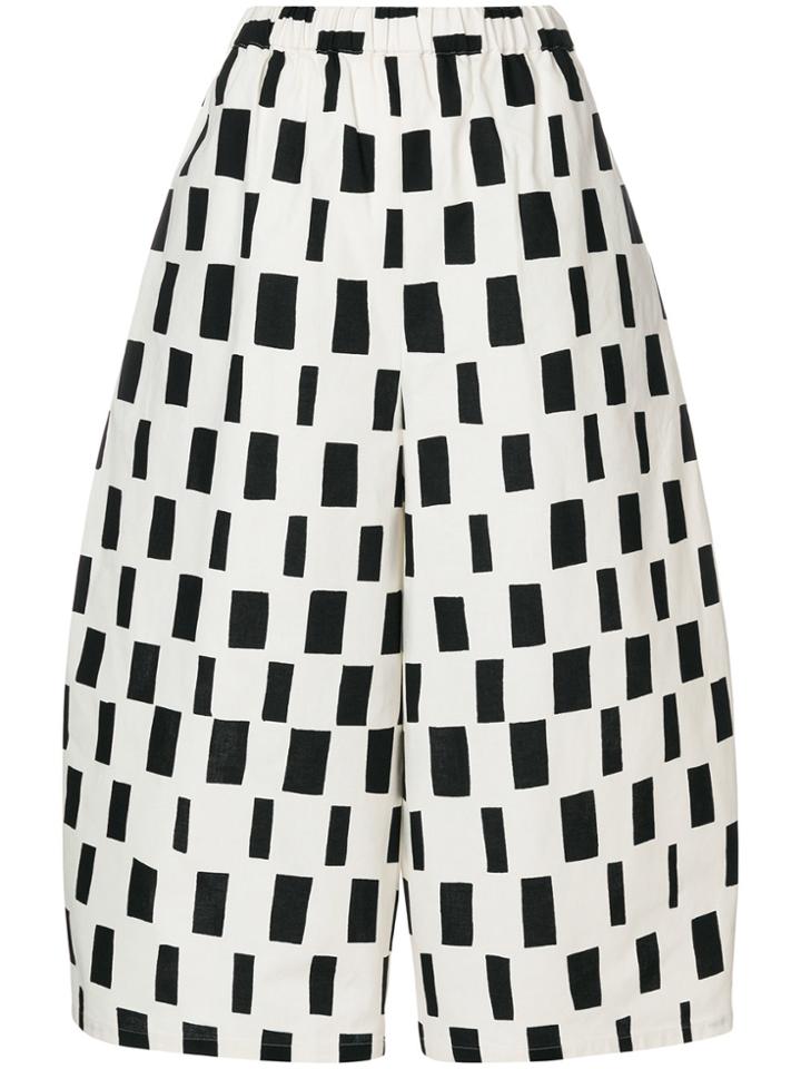 Junya Watanabe Comme Des Garçons Printed Cropped Trousers - White