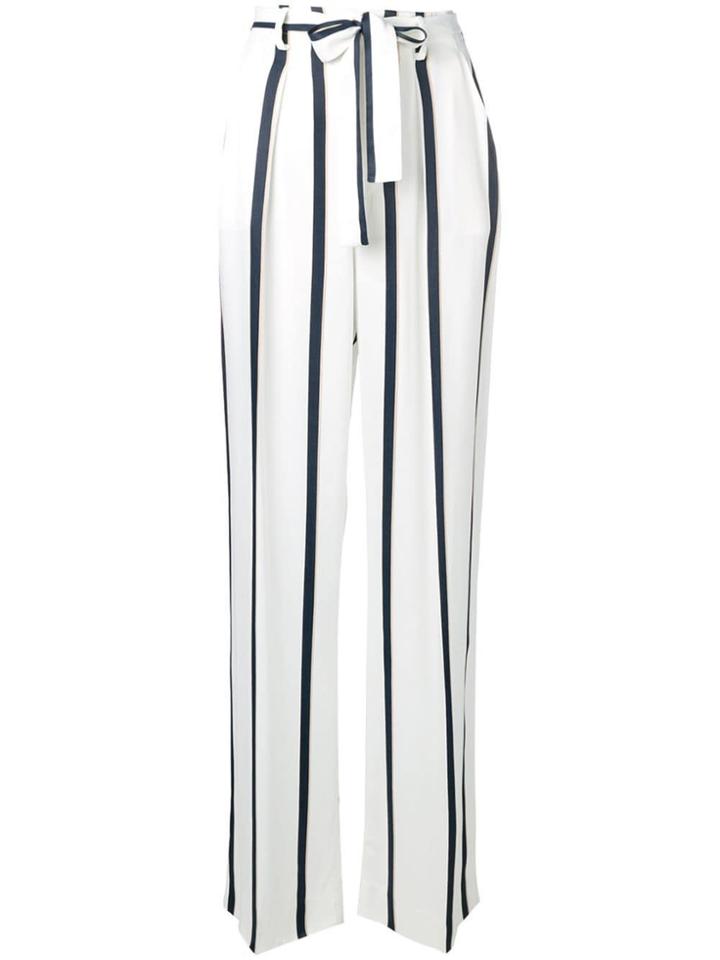 Equipment Striped Straight Leg Trousers - White