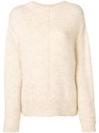 Closed Crew Neck Knitted Sweater - Nude & Neutrals
