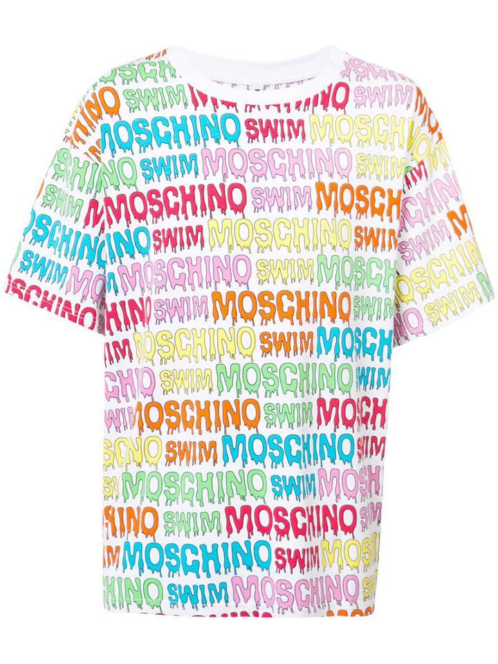 Moschino Logo Print T-shirt, Men's, Size: Large, Cotton/spandex/elastane