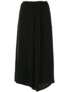 Y's Wide Cropped Trousers - Black