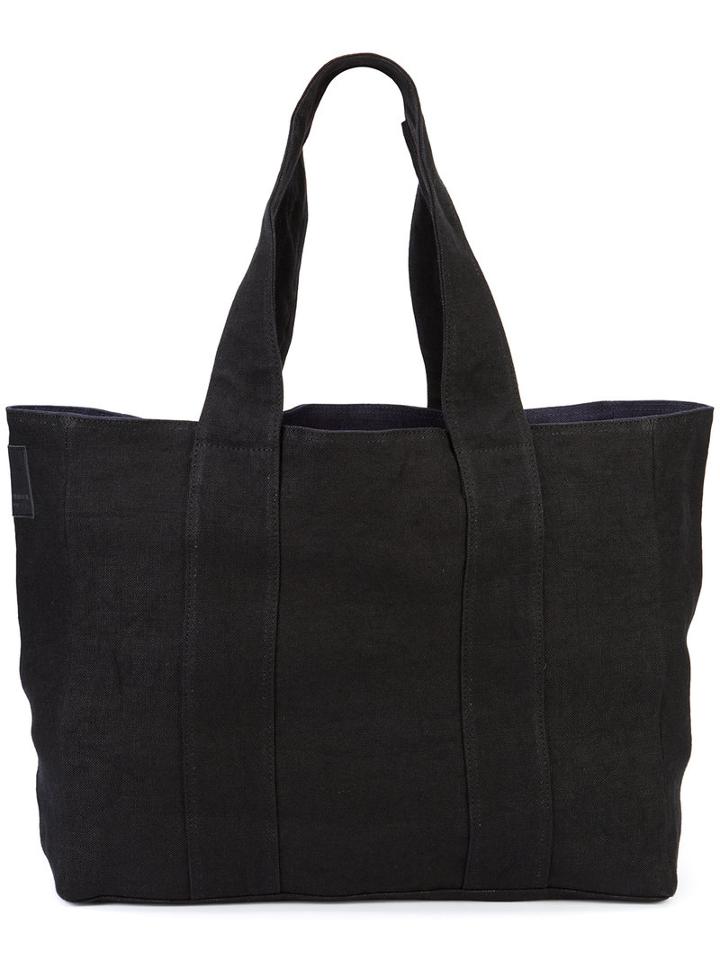 Yohji Yamamoto Reversible Tote Bag, Adult Unisex, Black, Linen/flax