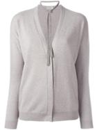 Brunello Cucinelli One Button Cardigan, Women's, Size: Small, Grey, Silk/cashmere/virgin Wool