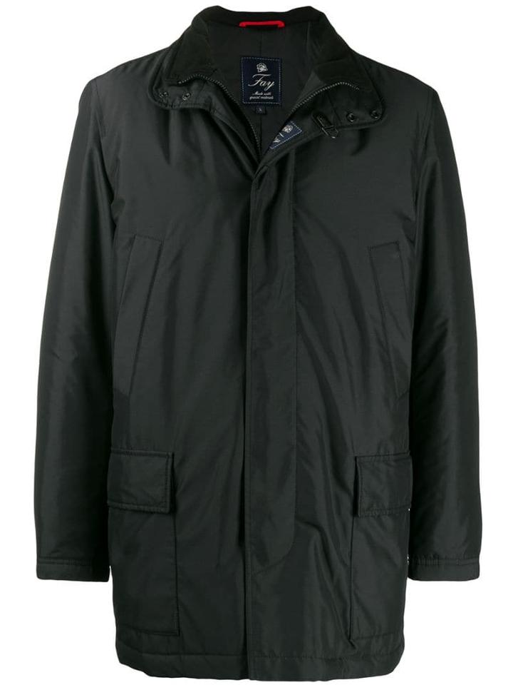 Fay Padded High-neck Jacket - Black