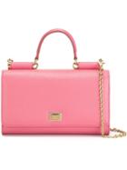Dolce & Gabbana Mini 'von' Wallet Crossbody Bag, Women's, Pink/purple, Leather