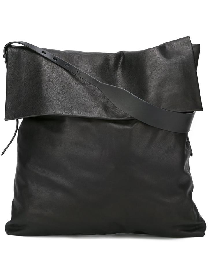 Rick Owens Oversized Shoulder Bag, Men's, Black, Calf Leather