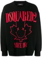 Dsquared2 Leaf Print Sweatshirt - Black
