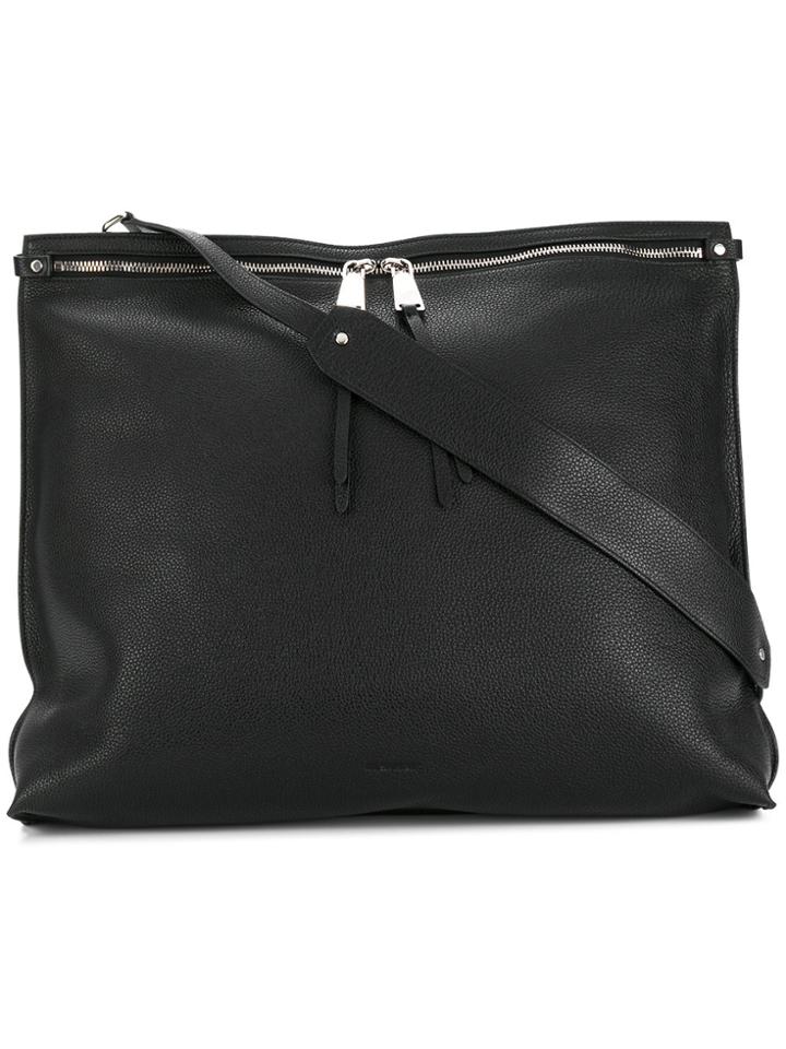Jil Sander Pebbled Shoulder Bag - Black