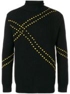 Raf Simons Ribbed Knit Dotted Sweater - Black