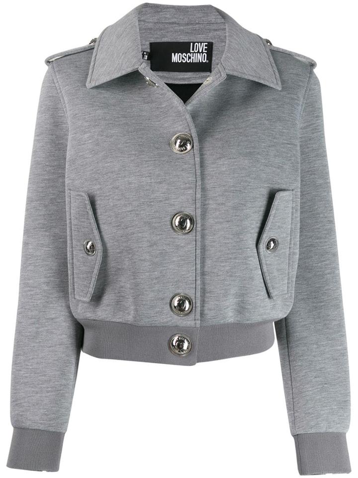 Love Moschino Button Detail Jacket - Grey