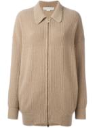 Stella Mccartney Collared Zip-up Cardigan, Women's, Size: 42, Nude/neutrals, Virgin Wool