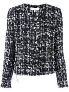 Iro Collarless Cropped Jacket, Women's, Size: 40, Black, Cotton/acrylic/polyamide/wool
