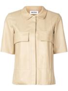 Partow Short-sleeved Leather Shirt - Neutrals