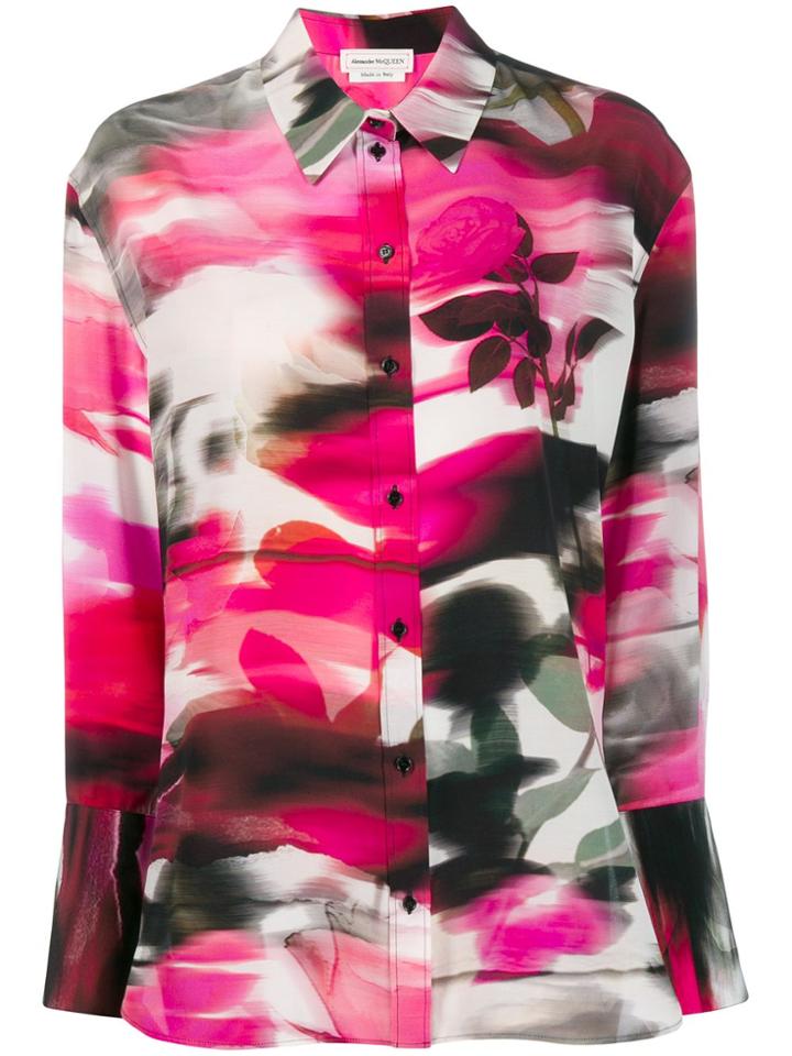 Alexander Mcqueen Floral Print Shirt - Pink