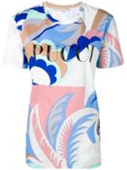 Emilio Pucci Blue Acapulco Print Logo T-shirt - White