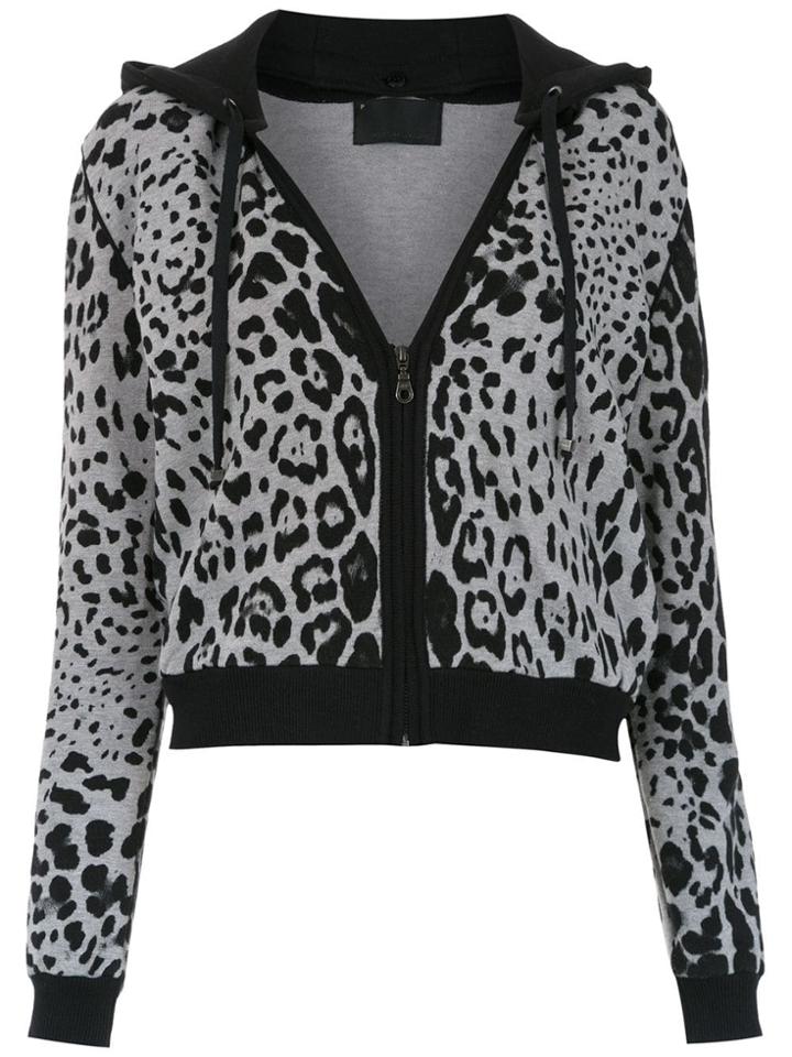 Andrea Bogosian Knitted Hoodie With Animal Print - Grey