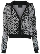Andrea Bogosian Knitted Hoodie With Animal Print - Grey