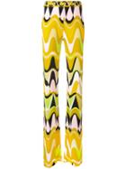 Emilio Pucci - Triangle Printed Trousers - Women - Silk/viscose - 40, Yellow, Silk/viscose