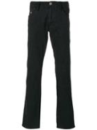 Armani Jeans - Button Detail Bootcut Jeans - Men - Cotton/spandex/elastane/viscose - 32, Black, Cotton/spandex/elastane/viscose