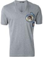 Dolce & Gabbana Bird Patch T-shirt, Men's, Size: 52, Grey, Cotton