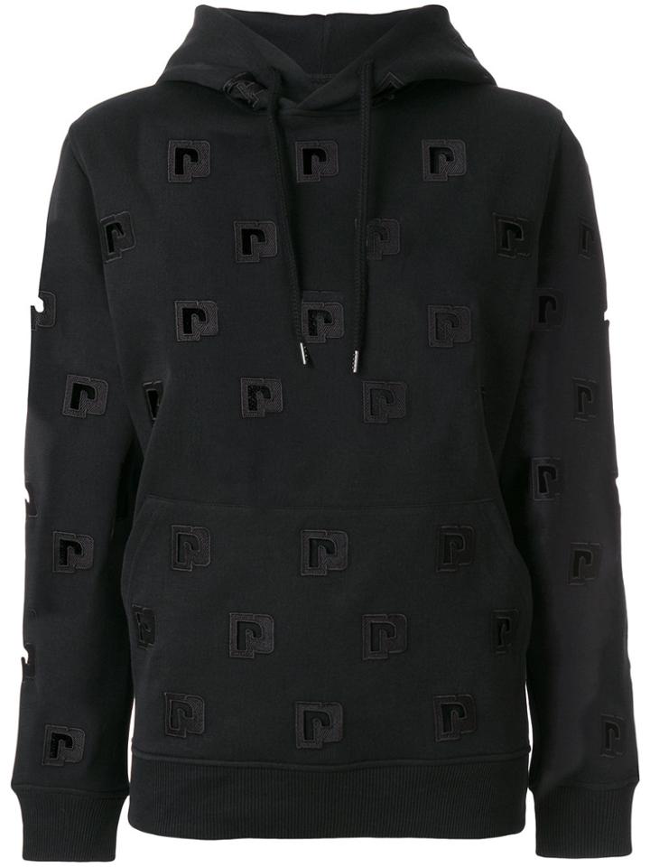 Paco Rabanne Cut Out Logo Hoodie - Black