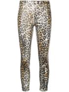 L'agence High-waisted Leopard Print Jeans - Silver