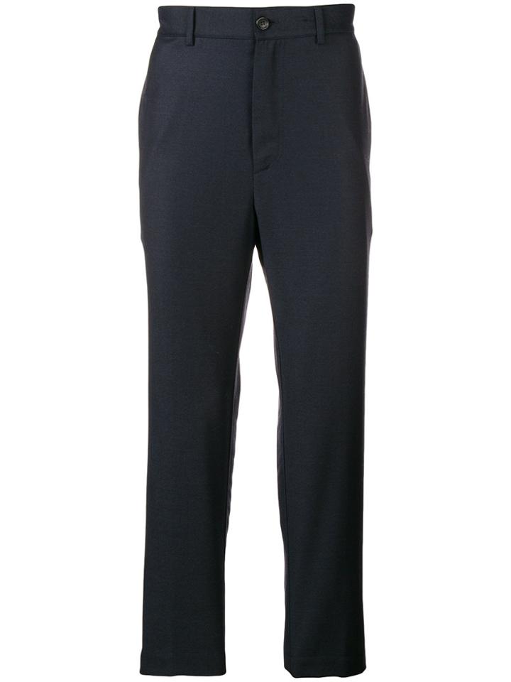 Mauro Grifoni Cropped Straight-leg Trousers - Blue