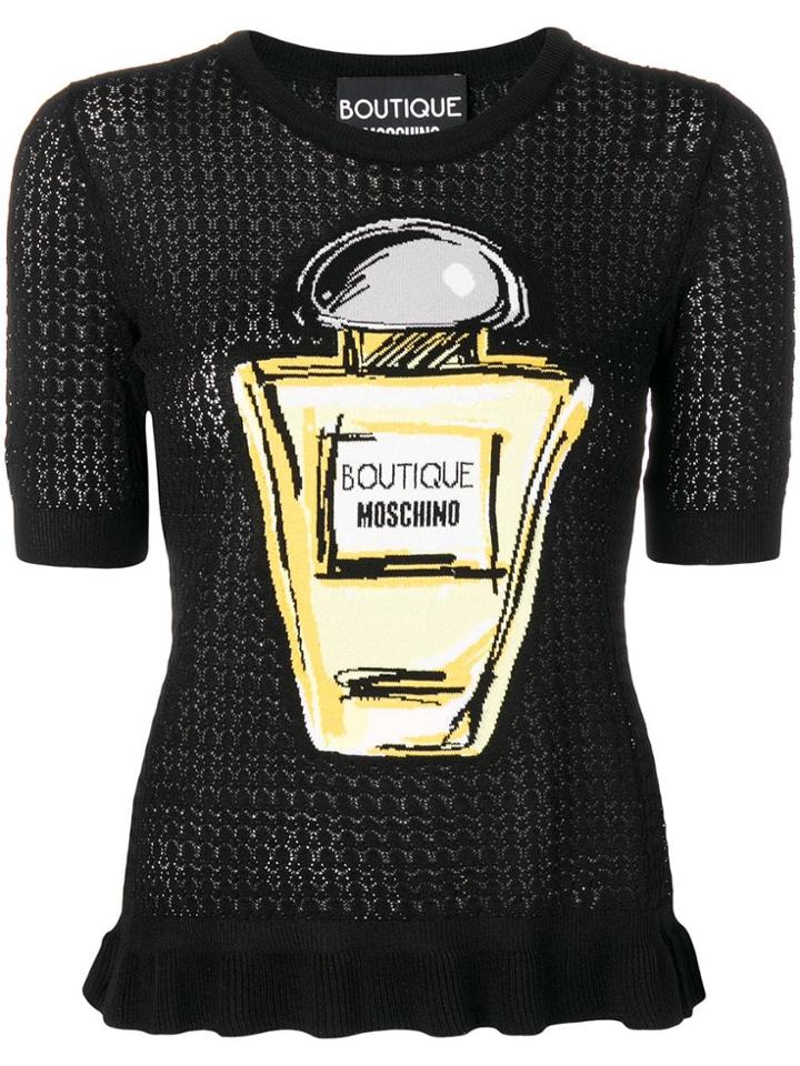 Boutique Moschino Perfume Bottle Knitted Top - Black