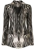 Christian Siriano Zebra Print Blazer - Black