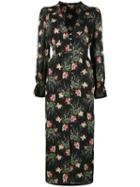 Vilshenko Floral Print Dress, Women's, Size: 14, Black, Silk