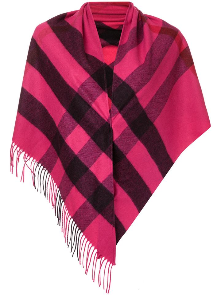 Burberry Oversized Check Scarf - Pink & Purple