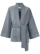 Lilly Sarti - Lace Up Kimono - Women - Cotton/polyester - 36, Grey, Cotton/polyester