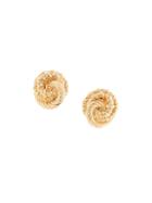 Christian Dior Pre-owned Embossed Swirl Earrings - Gold
