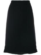 Jil Sander Vintage Scallop Stitch Detail Skirt - Black