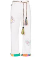 Mira Mikati Embroidered Straight-leg Jeans - White