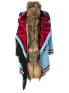 Bazar Deluxe Fringed Single-breasted Coat - Blue