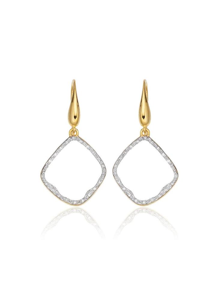 Monica Vinader Riva Hoop Diamond Earrings - Gold