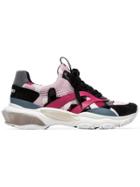 Valentino Pink, Black And Grey Garavani Bounce Camo Sneakers