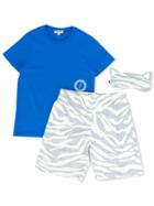 Kenzo Kids - Glow Boy Short Set - Kids - Polyester - 10 Yrs, Blue