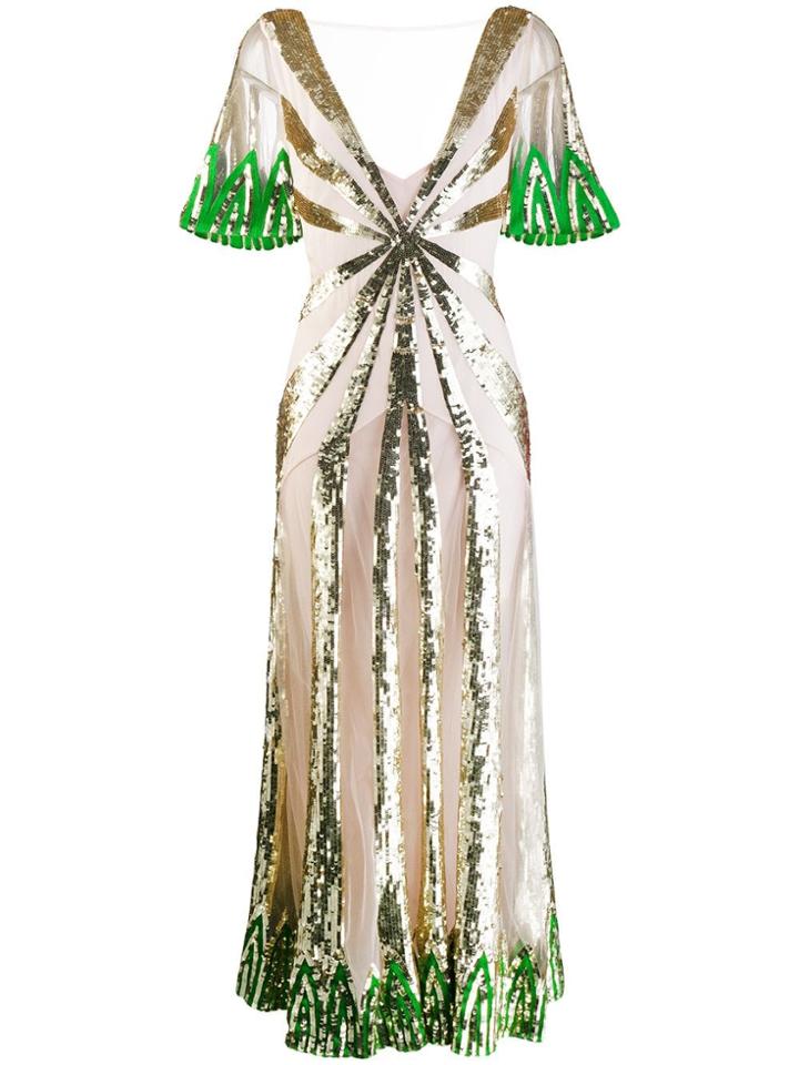 Temperley London Sycamore Sequinned Gown - Neutrals