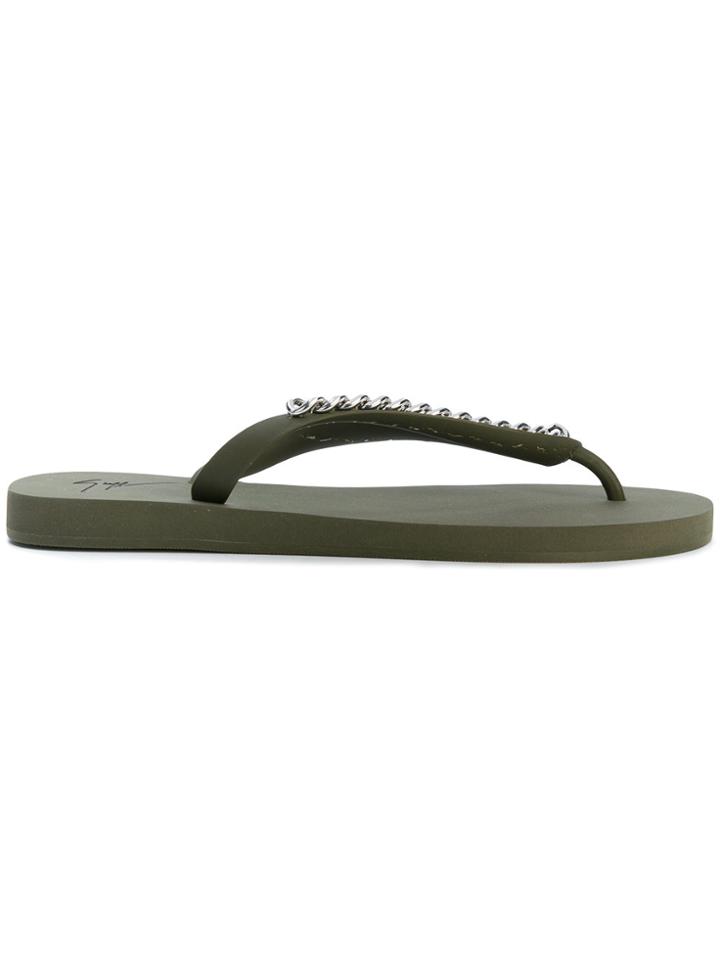 Giuseppe Zanotti Design Florida Chain Flip-flops - Green