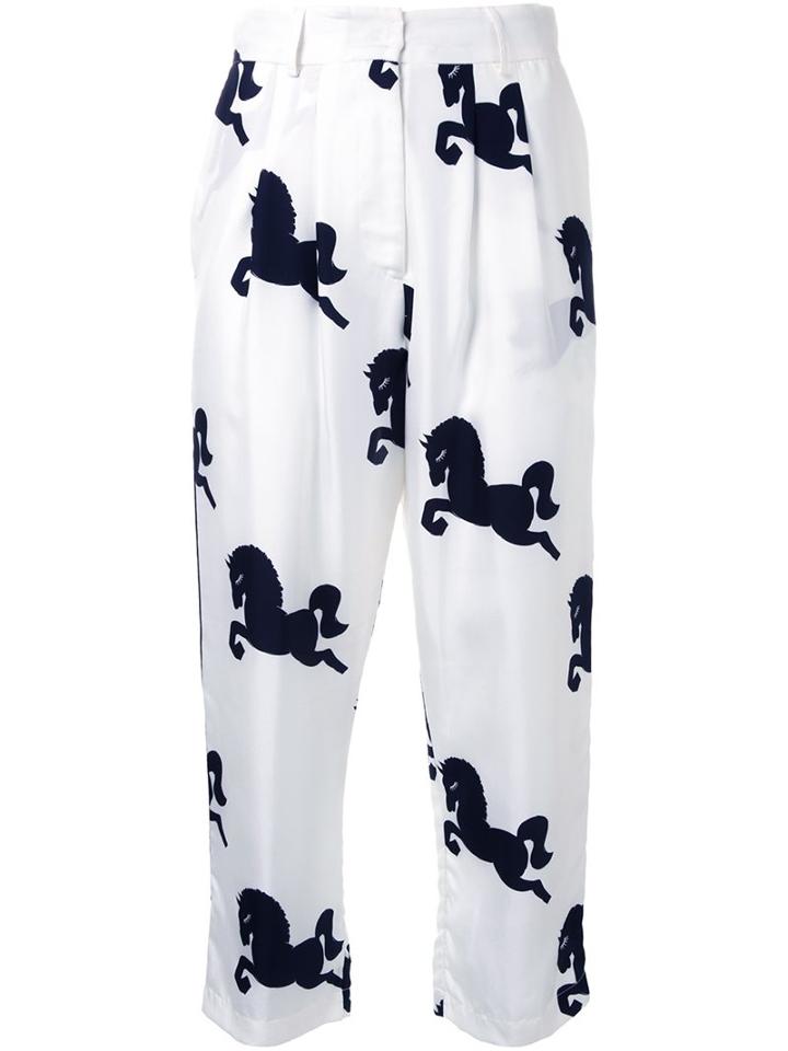 Macgraw Cigar Cropped Pants, Women's, Size: 8, White, Silk