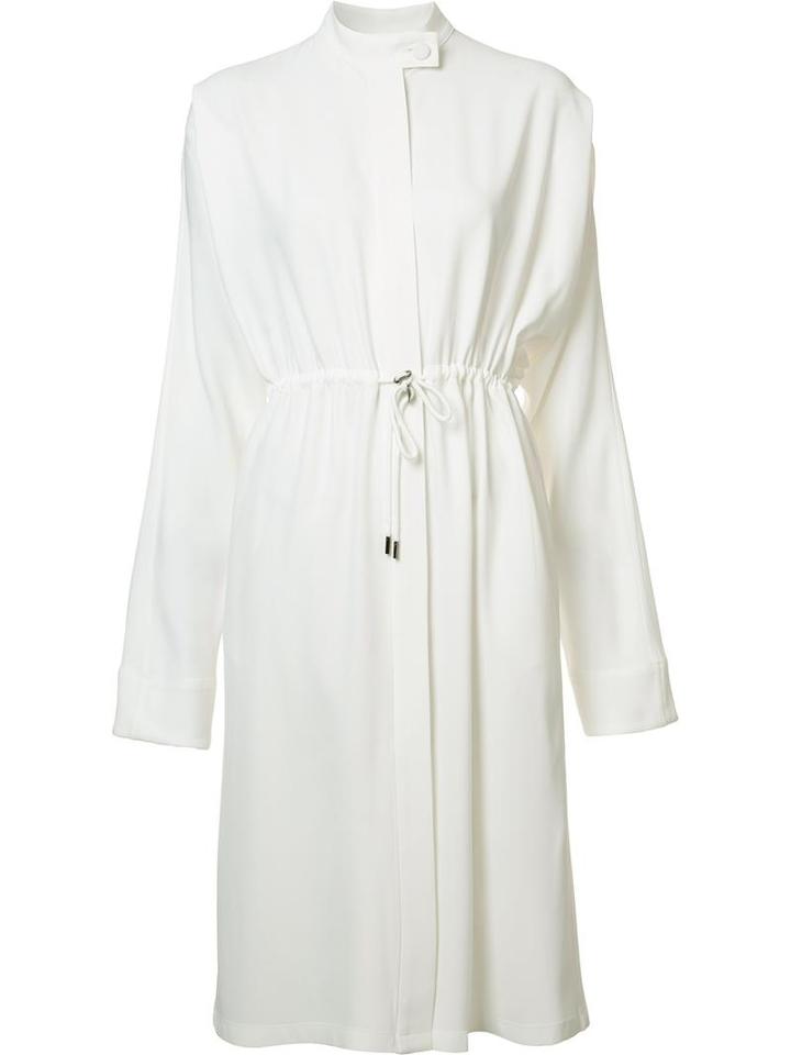 Jil Sander Drawstring Waistband Dress, Women's, Size: 34, White, Cupro/silk/acetate/viscose