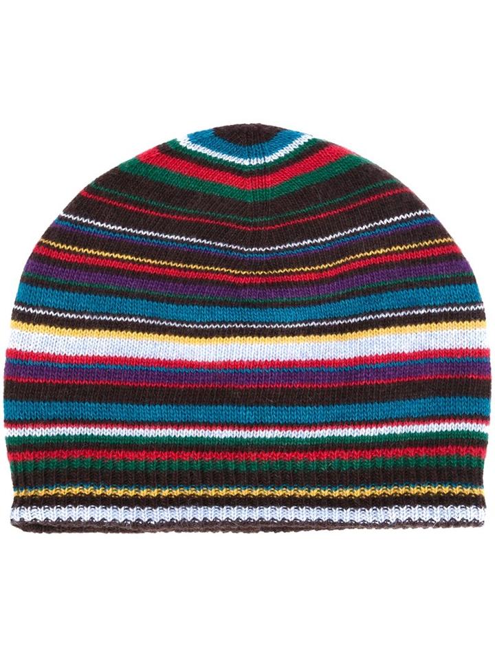 Paul Smith Striped Knitted Beanie, Men's, Nylon/viscose/cashmere/wool