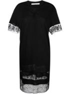 Givenchy Lace Trim Shift Dress, Women's, Size: 40, Black, Viscose/silk/polyamide/cotton