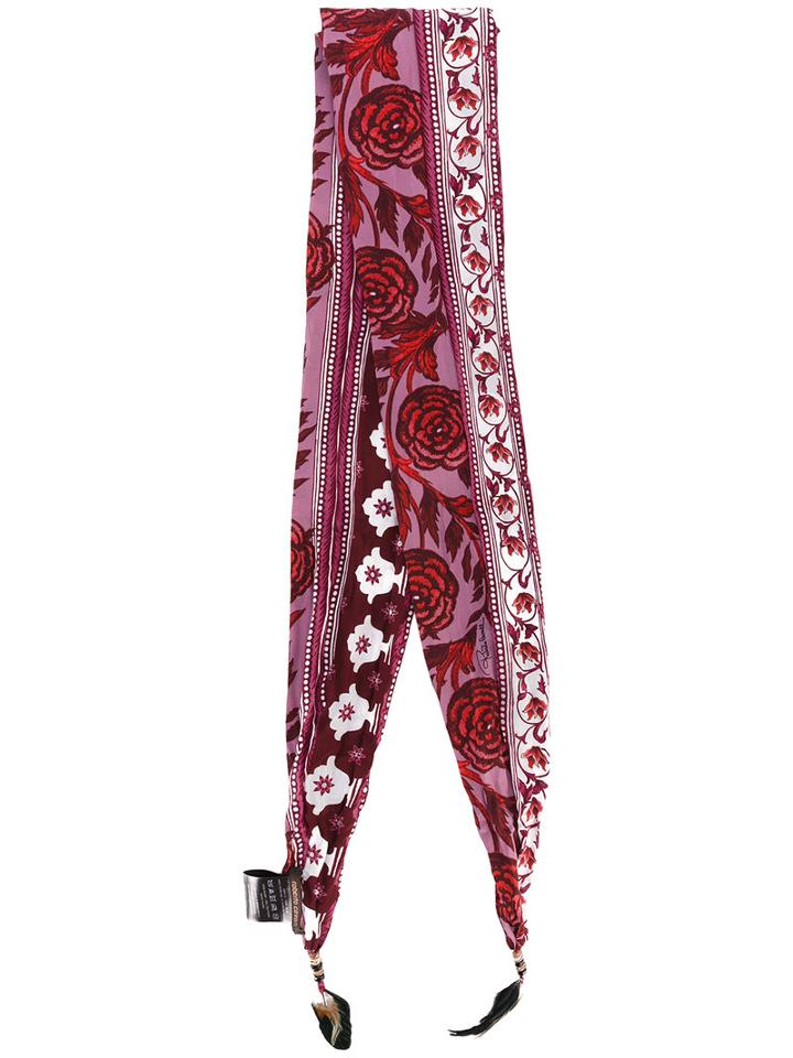 Roberto Cavalli - Floral Print Scarf - Women - Silk/rooster Feathers - One Size, Silk/rooster Feathers