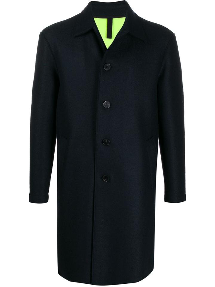 Harris Wharf London Straight Single-buttoned Coat - Blue