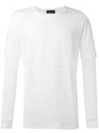 3.1 Phillip Lim Long Sleeve Circle T-shirt, Men's, Size: Large, White, Cotton